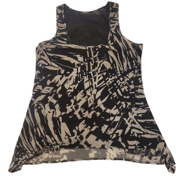 Tops - Abstract Black and Beige Women's Top
